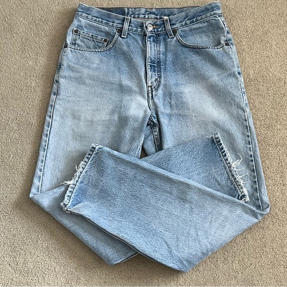 Vintage 2002 Levi’s 901 Relaxed Straight Leg Jeans Light Wash Mexico 32 X 32 - Picture 3 of 12